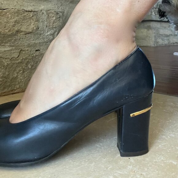 DAVIDS Vintage Navy Block Heeled Shoes Size 8.5 Like New - Picture 13 of 13